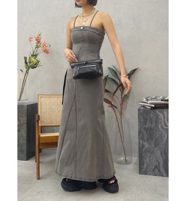 EVRIS「デニムベアロングワンピース」|ワンピース|