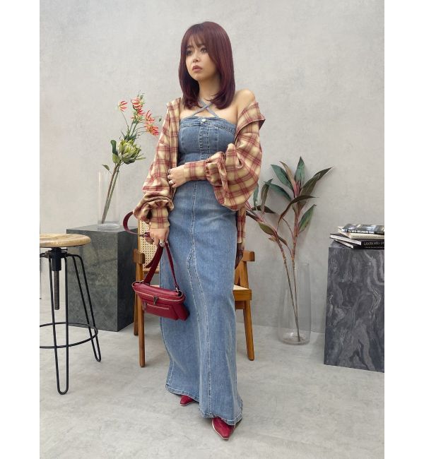 EVRIS「デニムベアロングワンピース」|ワンピース|