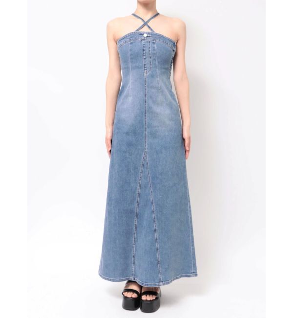 EVRIS「デニムベアロングワンピース」|ワンピース|
