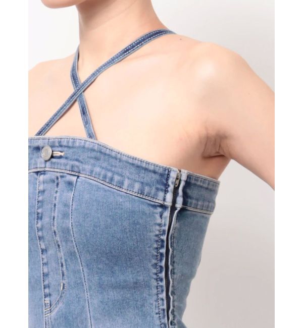 EVRIS「デニムベアロングワンピース」|ワンピース|