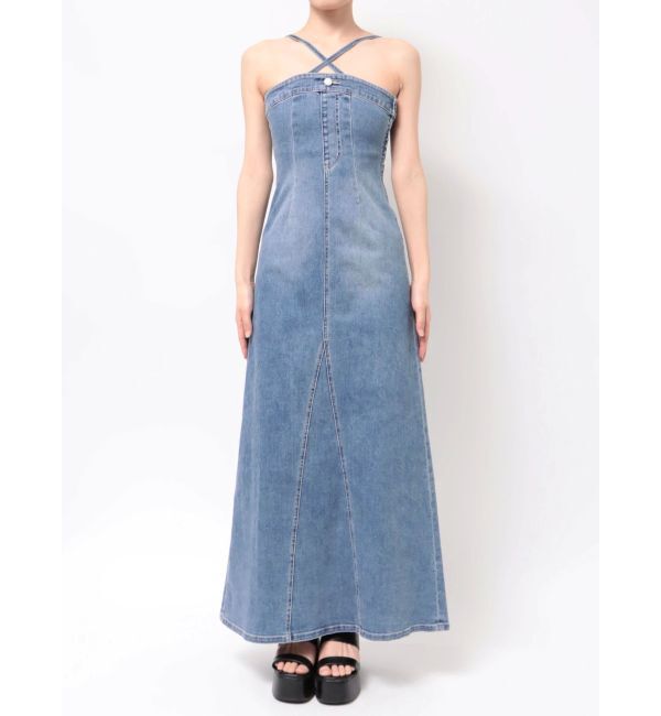 EVRIS「デニムベアロングワンピース」|ワンピース|