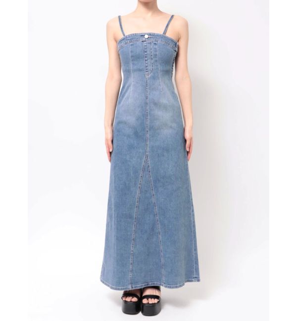 EVRIS「デニムベアロングワンピース」|ワンピース|
