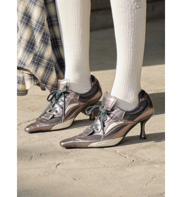 EVRIS「ポインテッドスニーカーヒール」|パンプス|シルバー