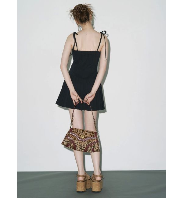 EVRIS「ショルダーリボンプリーツミニワンピース」|ワンピース|