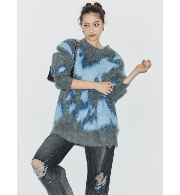 EVRIS「アニマルシャギーオーバーサイズニットトップス」|ニット・セーター|