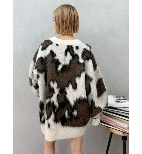 EVRIS「アニマルシャギーオーバーサイズニットトップス」|ニット・セーター|