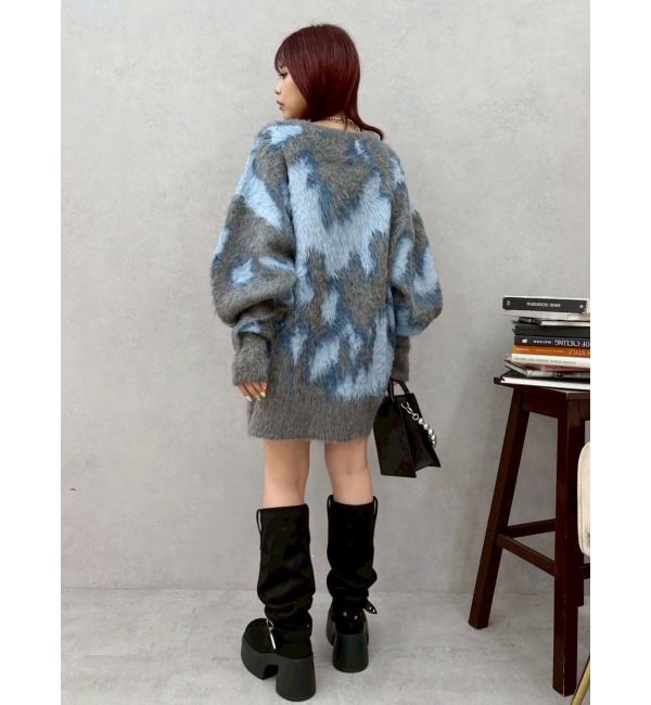 EVRIS「アニマルシャギーオーバーサイズニットトップス」|ニット・セーター|