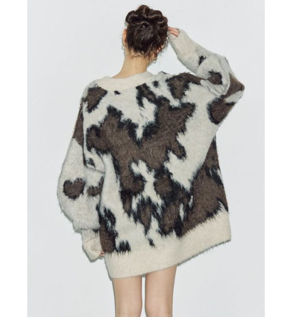 EVRIS「アニマルシャギーオーバーサイズニットトップス」|ニット・セーター|