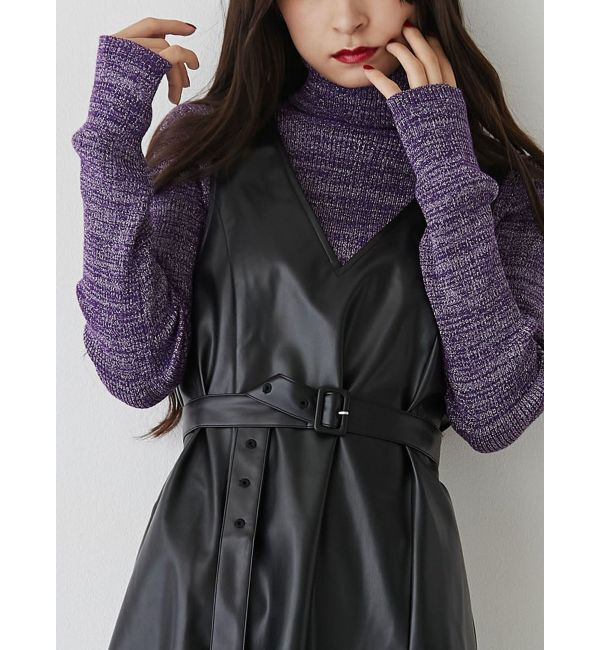 jouetie「ベーシックカラータートルニット」|ニット・セーター|グレープ