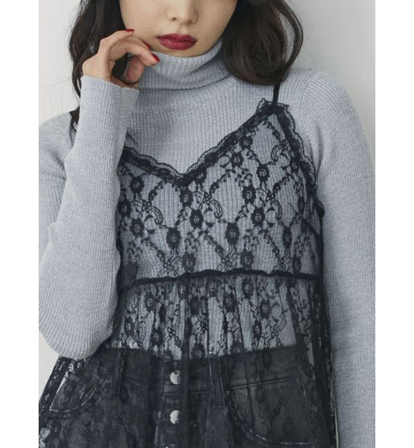 jouetie「ベーシックカラータートルニット」|ニット・セーター|シルバー