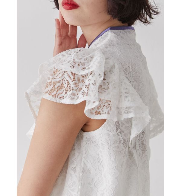 jouetie「ショルダーフリルレースチャイナブラウス」|シャツ・ブラウス|
