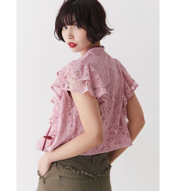 jouetie「ショルダーフリルレースチャイナブラウス」|シャツ・ブラウス|