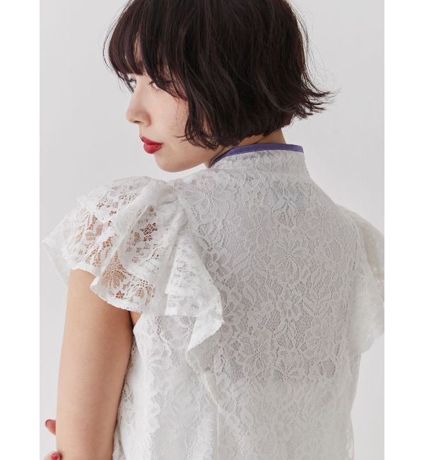 jouetie「ショルダーフリルレースチャイナブラウス」|シャツ・ブラウス|