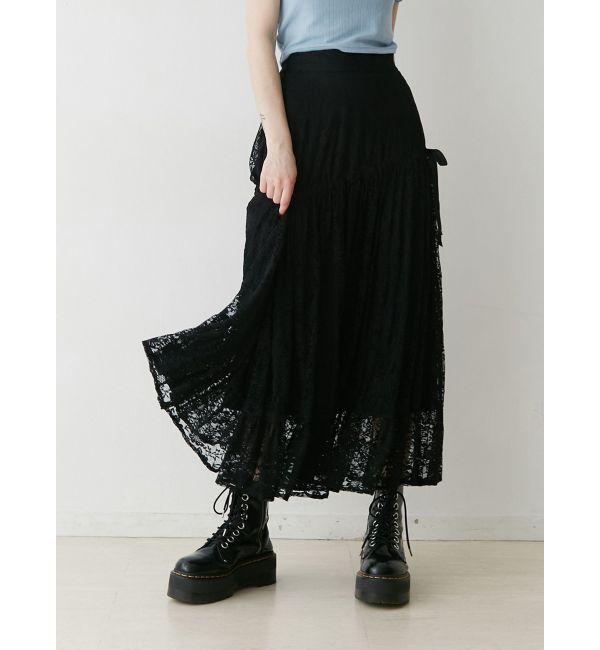 jouetie「レースアシメリボンフレアスカート」|スカート|ブラック
