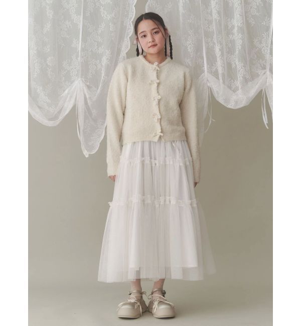 merry jenny「ブークレリボンニットカーディガン」|カーディガン|