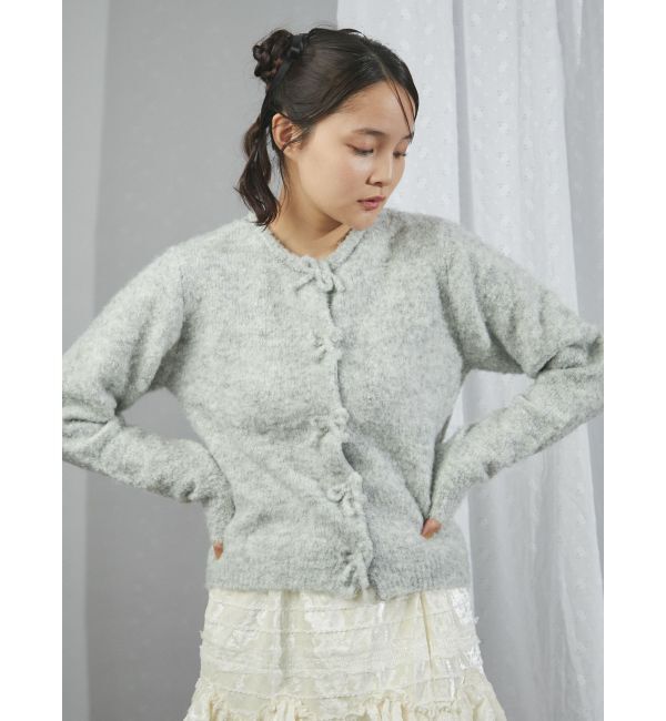 merry jenny「ブークレリボンニットカーディガン」|カーディガン|