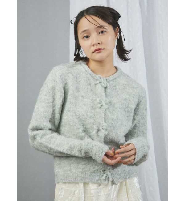 merry jenny「ブークレリボンニットカーディガン」|カーディガン|