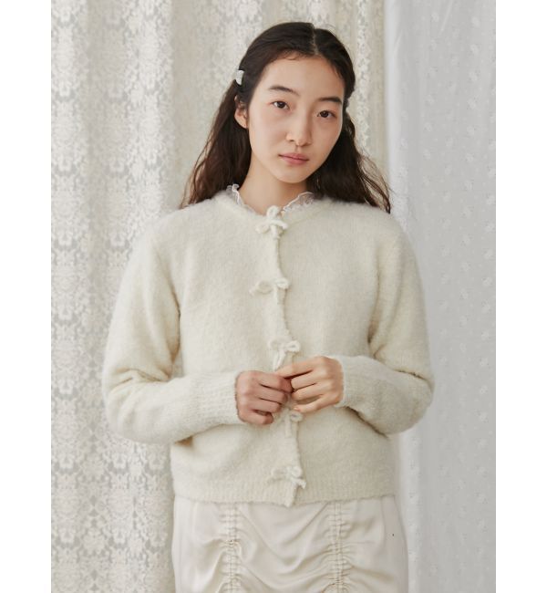merry jenny「ブークレリボンニットカーディガン」|カーディガン|