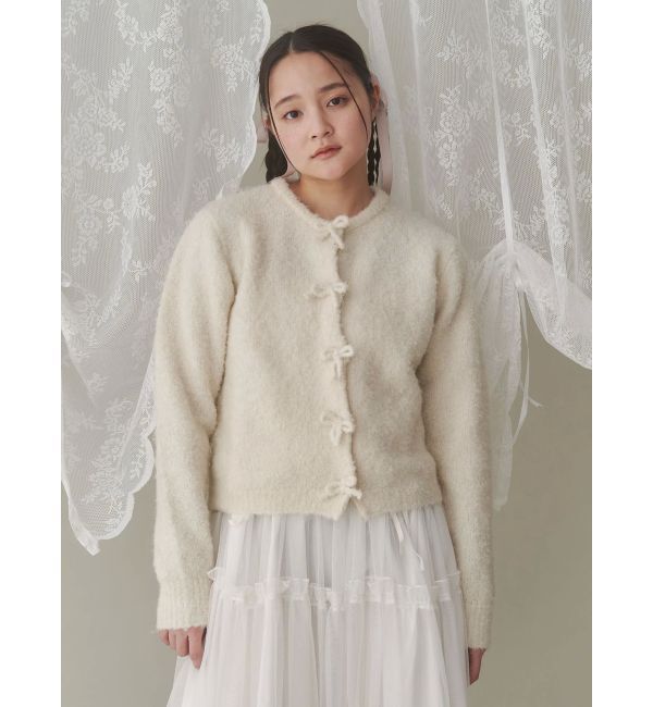 merry jenny「ブークレリボンニットカーディガン」|カーディガン|
