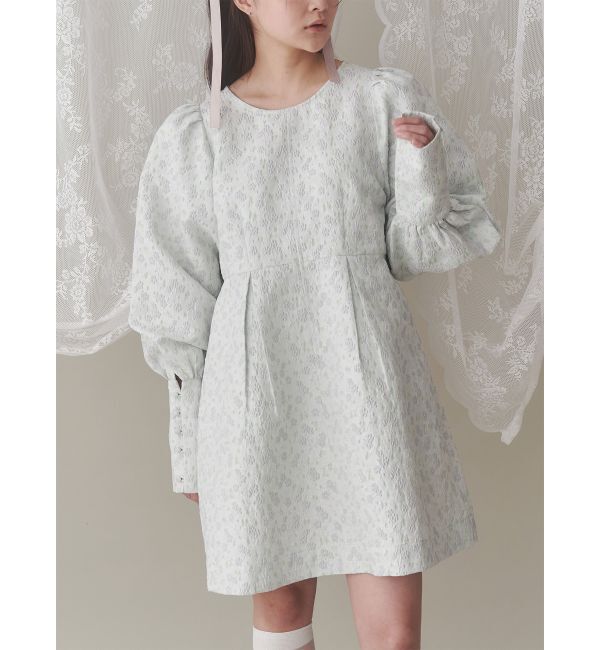 merry jenny「ジャガードフレアミニワンピース」|ワンピース|ミントグリーン