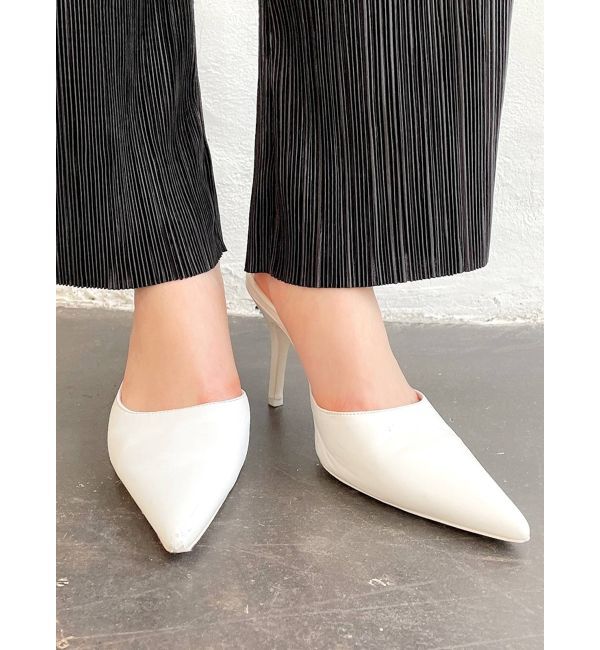 GYDA「ポインテッドミュール」|パンプス|オフホワイト