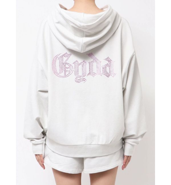 GYDA「BACK GYDAラインストーンラメパーカー」|カーディガン|