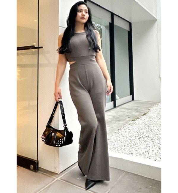 GYDA「バックZIPテレコロンパース」|オールインワン|