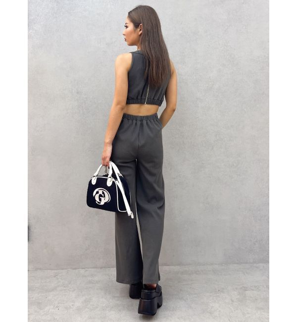 GYDA「バックZIPテレコロンパース」|オールインワン|