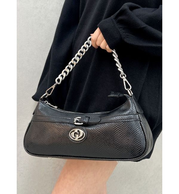 GYDA「ベルトデザインBAG」|ハンドバッグ|ブラック