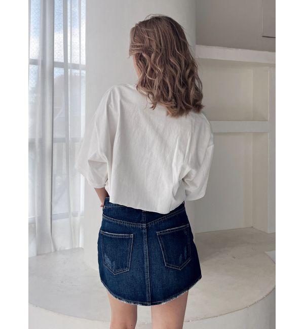 GYDA「Vintageデニムスカートライクショートパンツ」|スカート|