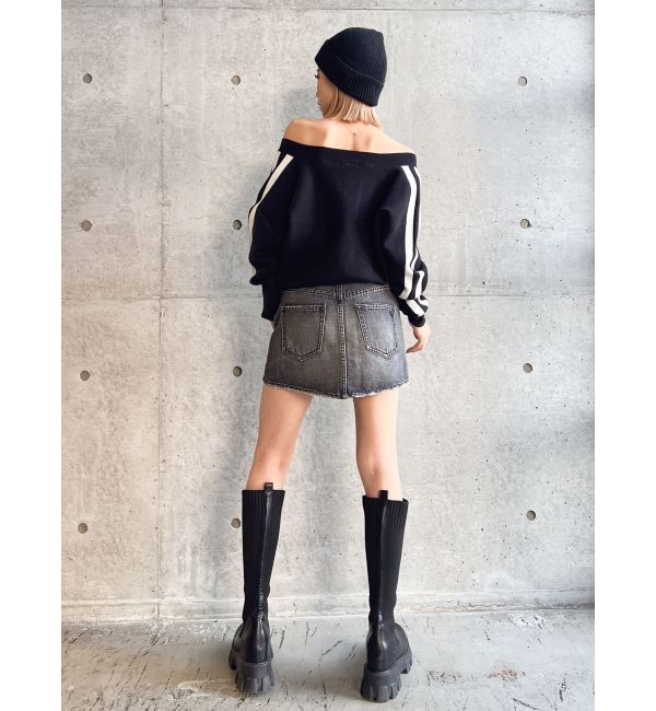 GYDA「Vintageデニムスカートライクショートパンツ」|スカート|