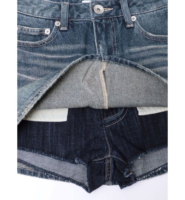 GYDA「Vintageデニムスカートライクショートパンツ」|スカート|
