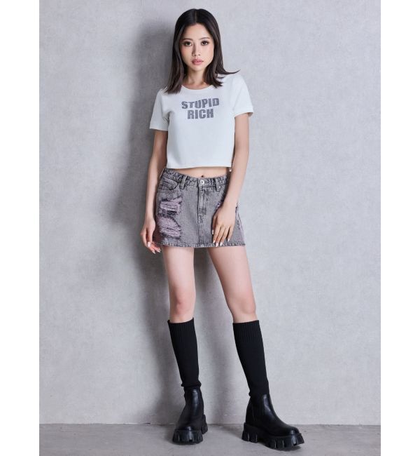 GYDA「STUPID RICH STONEショートTシャツ」|Tシャツ・カットソー|