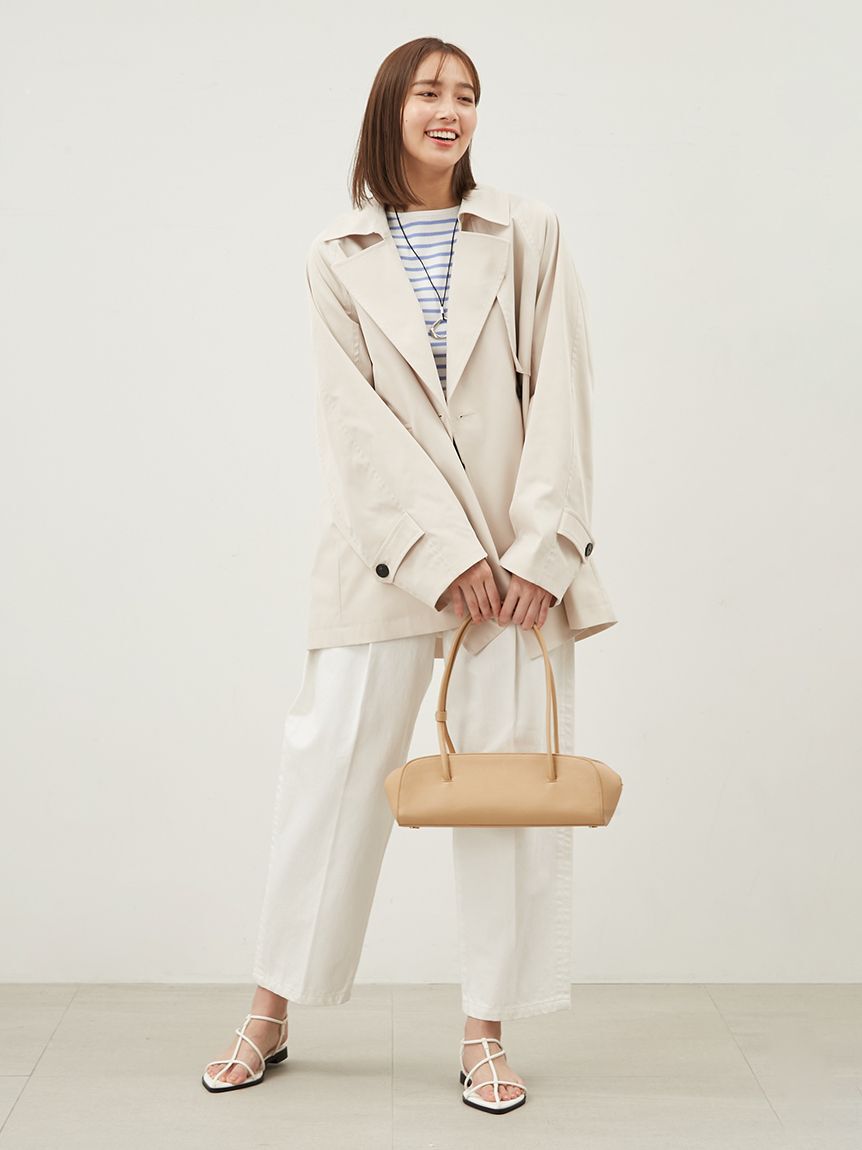 Mila Owen「センタープレスタックワイドテーパードデニムパンツ【ウォッシャブル】」|デニム|