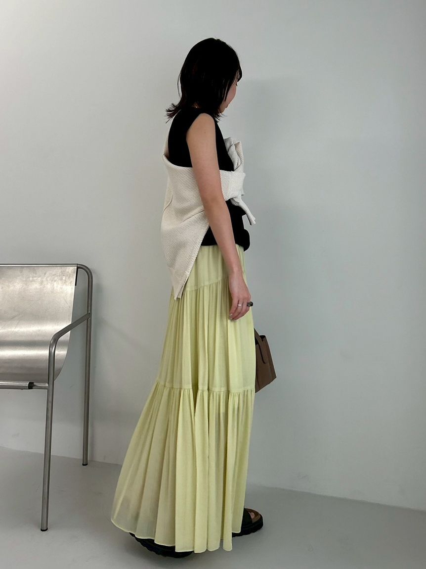 Mila Owen「マキシ丈ボリュームティアードスカート」|スカート|