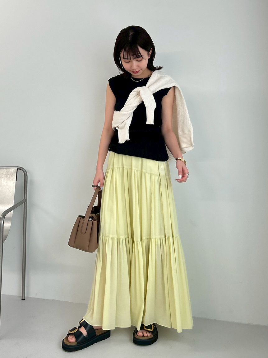 Mila Owen「マキシ丈ボリュームティアードスカート」|スカート|