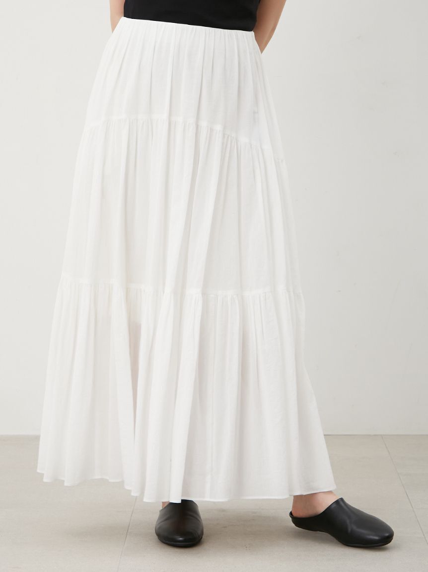 Mila Owen「マキシ丈ボリュームティアードスカート」|スカート|