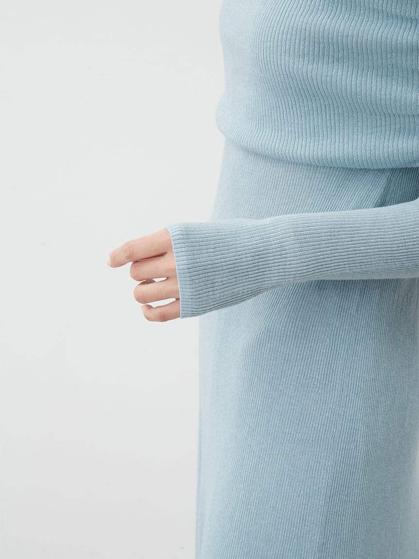 Mila Owen「【セットアイテム】2wayスヌードオフショルリブニットワンピース」|ワンピース|