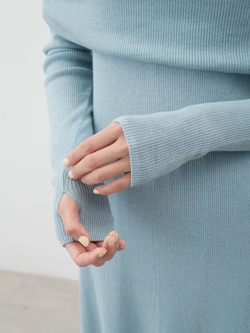 Mila Owen「【セットアイテム】2wayスヌードオフショルリブニットワンピース」|ワンピース|