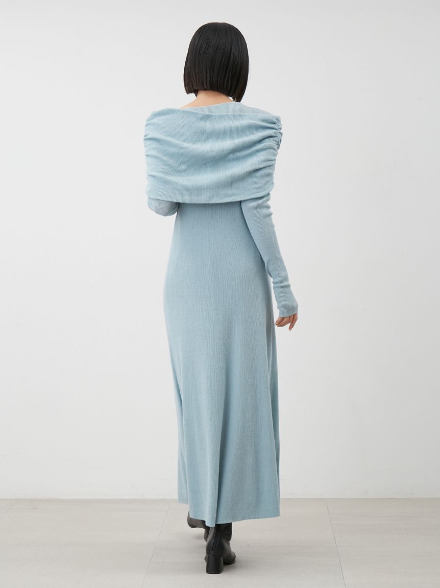 Mila Owen「【セットアイテム】2wayスヌードオフショルリブニットワンピース」|ワンピース|