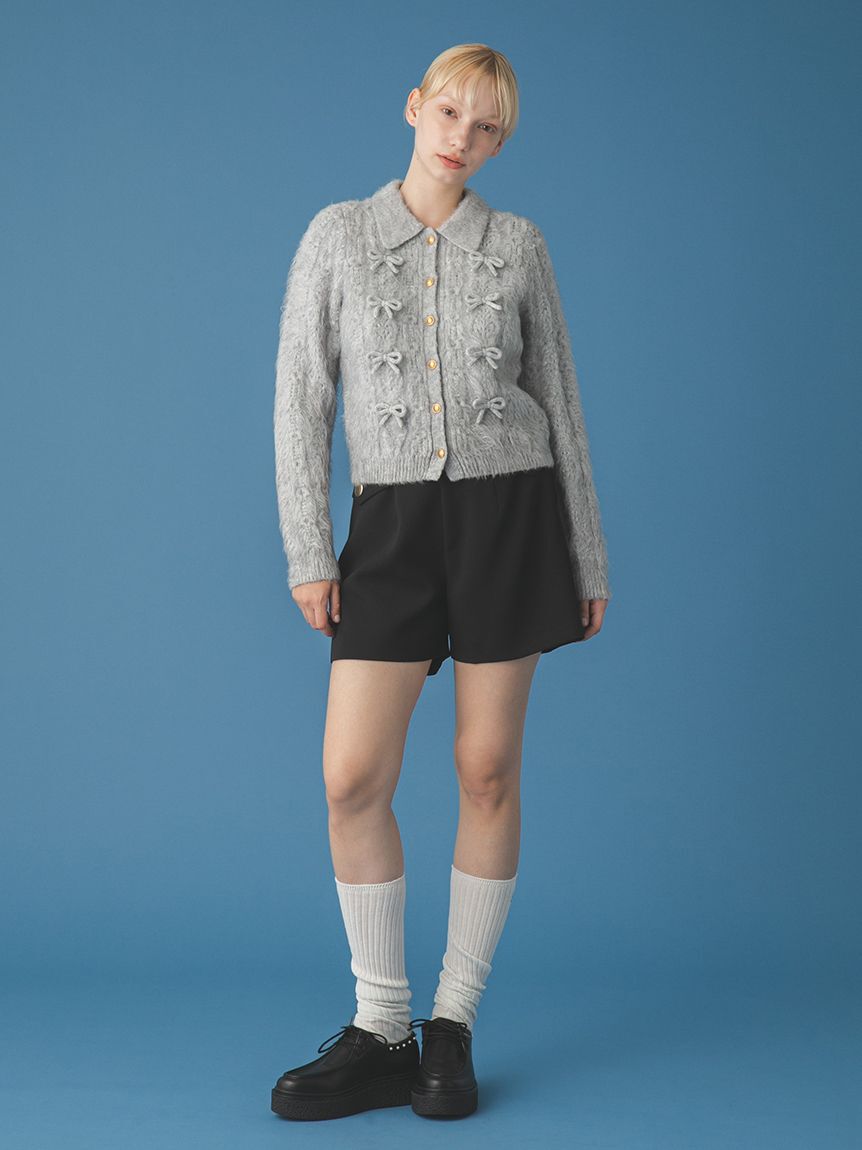 FURFUR「リボンデザインアランポロニットトップス」|ニット・セーター|