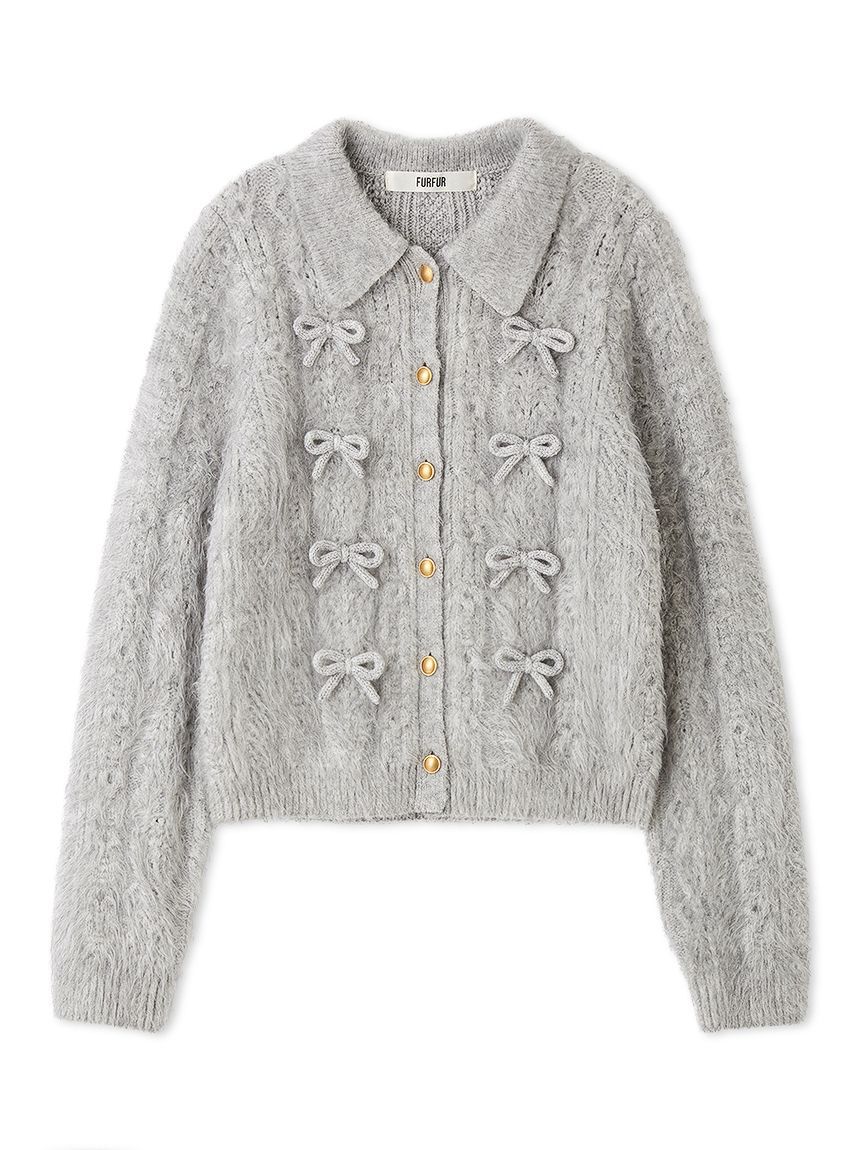 FURFUR「リボンデザインアランポロニットトップス」|ニット・セーター|