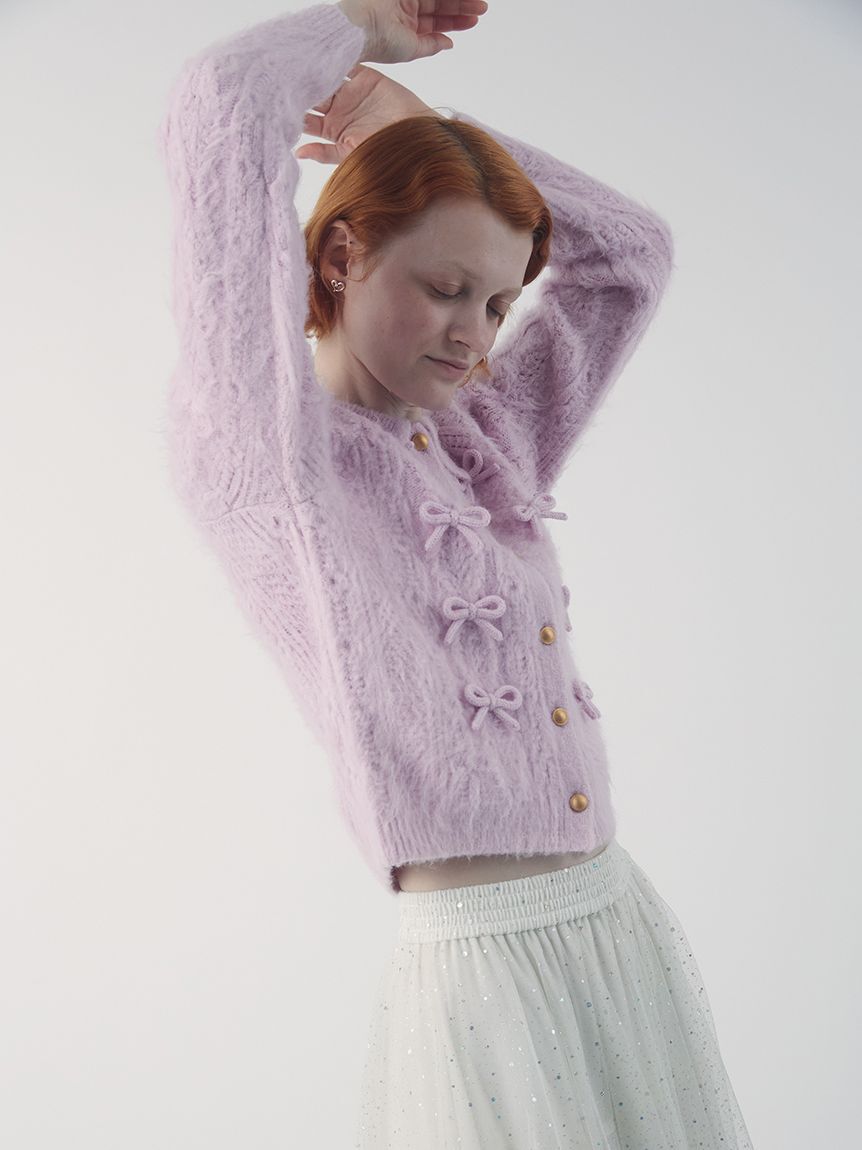 FURFUR「リボンデザインアランポロニットトップス」|ニット・セーター|