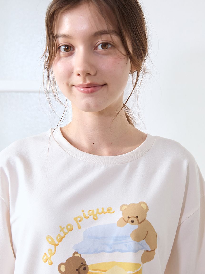 gelato pique「はちみつベア柄ワンポイントTシャツ」|ルームウェア|