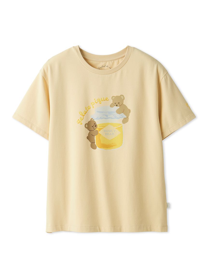 gelato pique「はちみつベア柄ワンポイントTシャツ」|ルームウェア|YEL