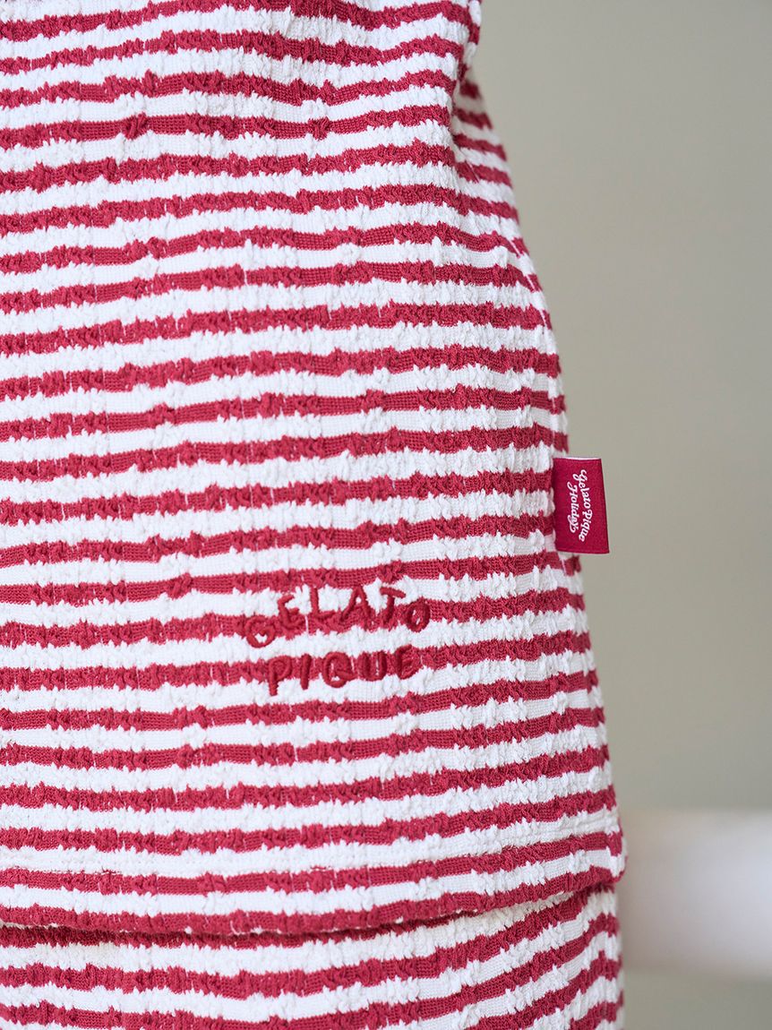 gelato pique「【HOLIDAY】ボーダーふくれジャガードハイネックロンT」|ルームウェア|