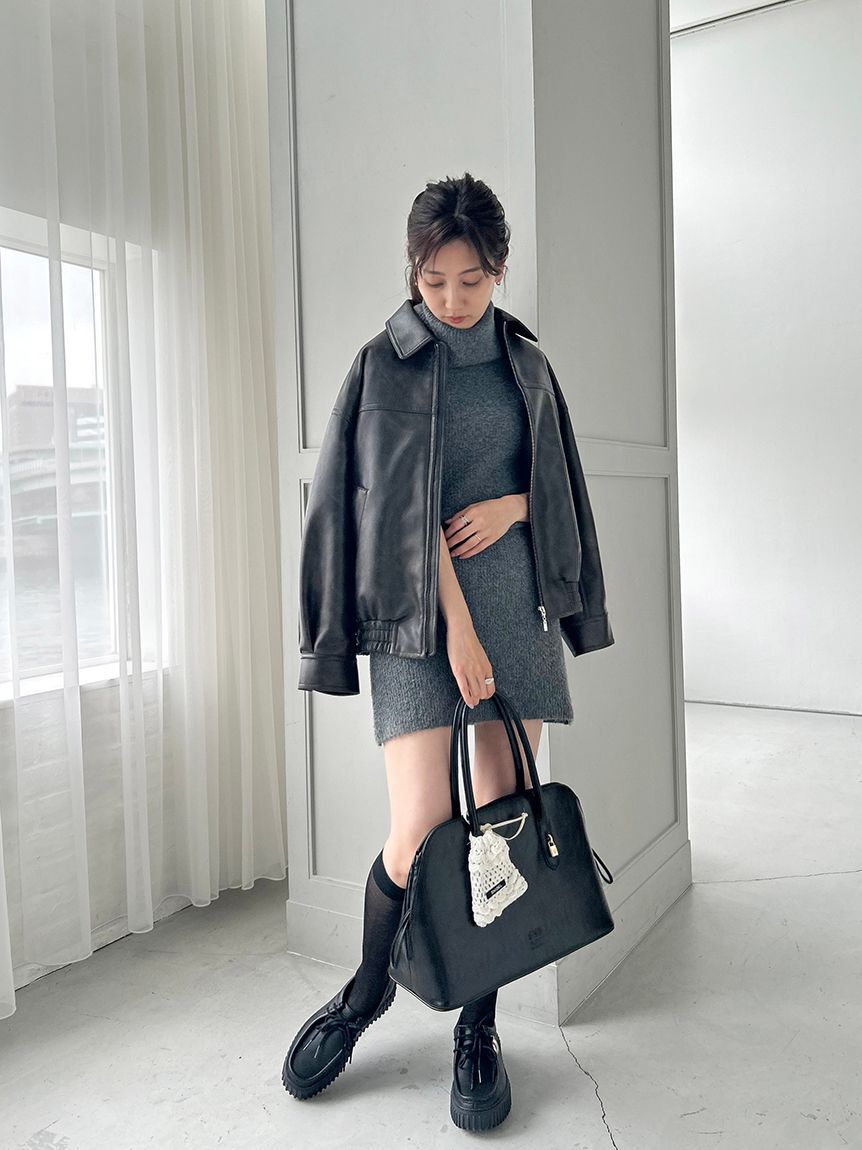 SNIDEL「タートルネックミニニットワンピース」|ワンピース|