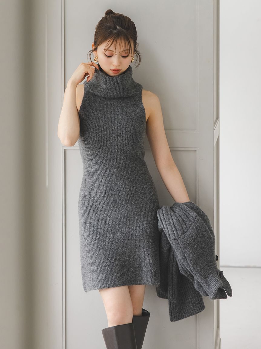 SNIDEL「タートルネックミニニットワンピース」|ワンピース|