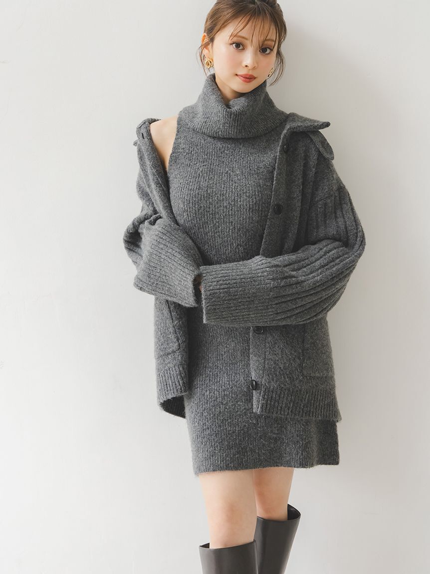 SNIDEL「タートルネックミニニットワンピース」|ワンピース|