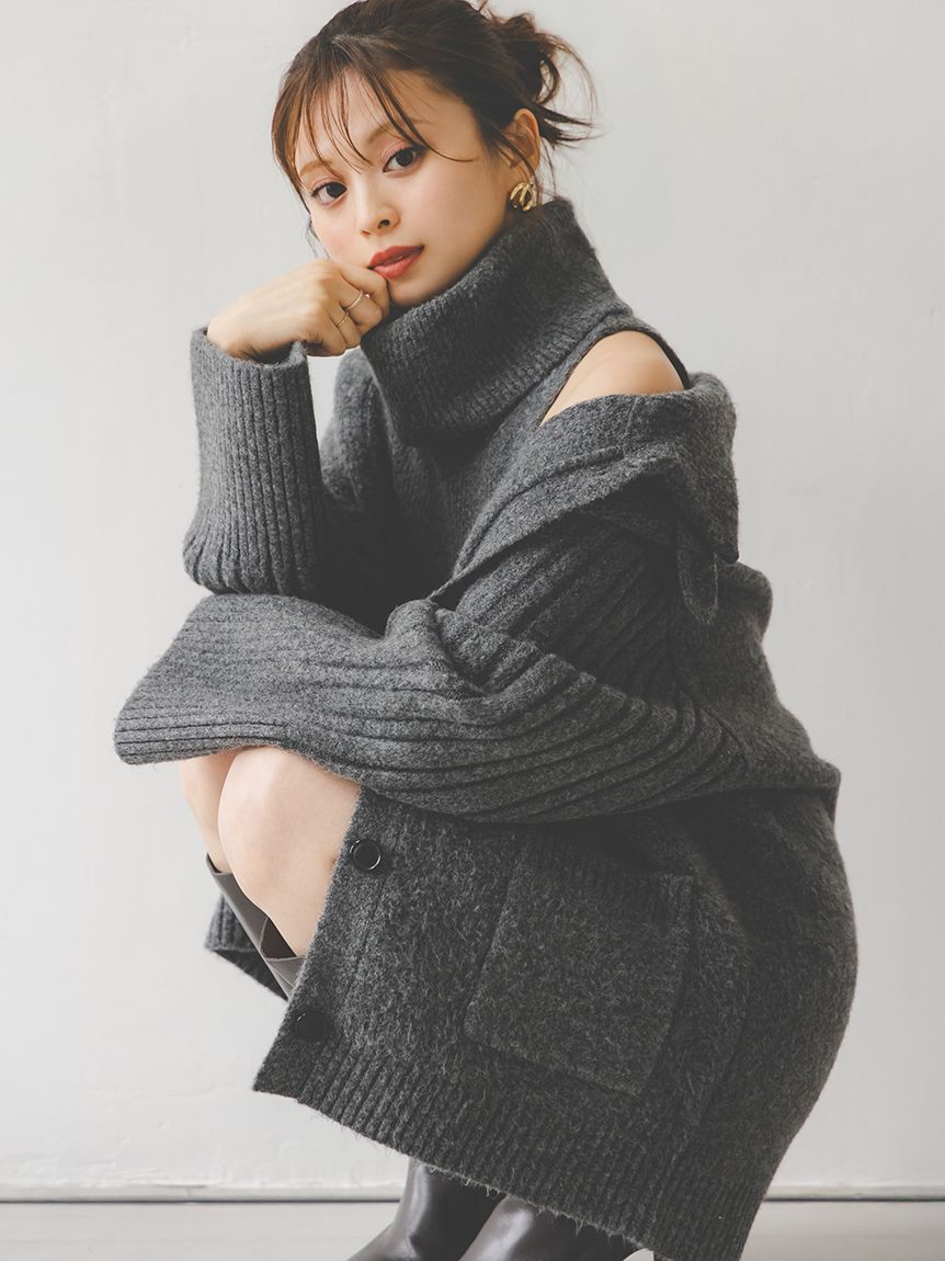 SNIDEL「タートルネックミニニットワンピース」|ワンピース|